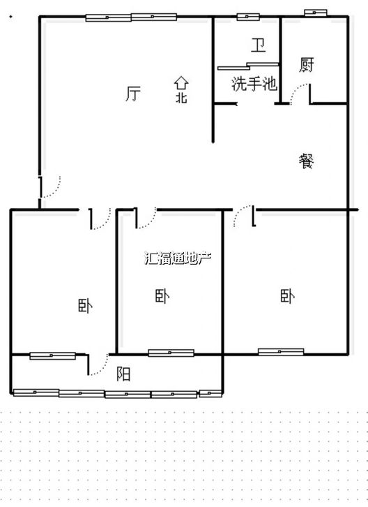 晨光小区3室2厅1卫户型图