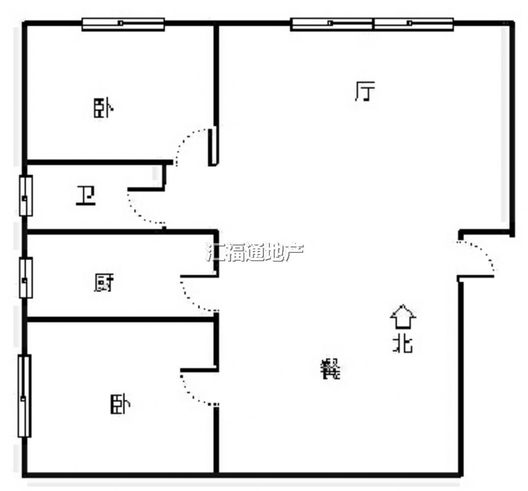 北新家园小区2室2厅1卫户型图