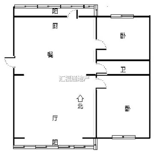 鹏润四季花园2室2厅1卫户型图