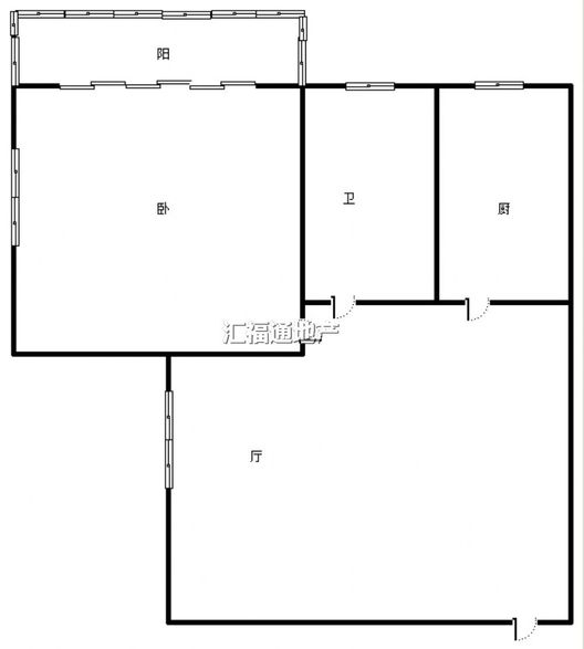 惠友荷园1室1厅1卫户型图