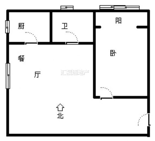 水岸花城1室1厅1卫户型图
