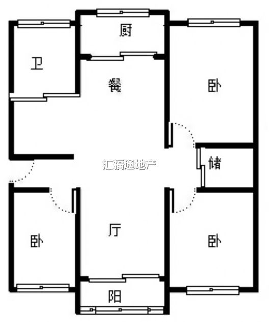 中铁建厂局家属楼3室2厅1卫户型图