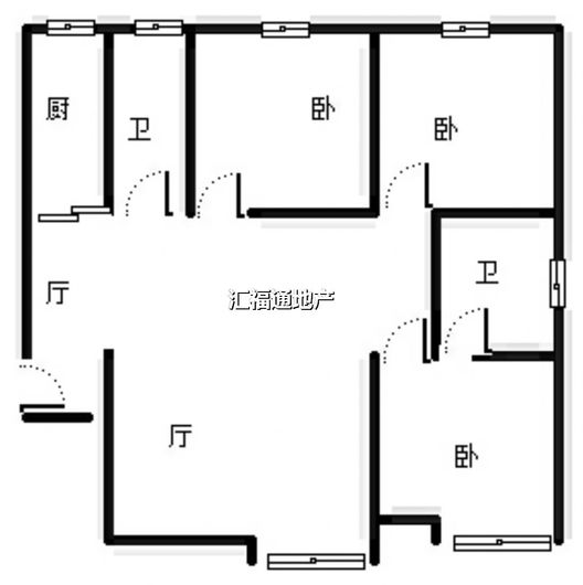 联合七号院3室2厅2卫户型图