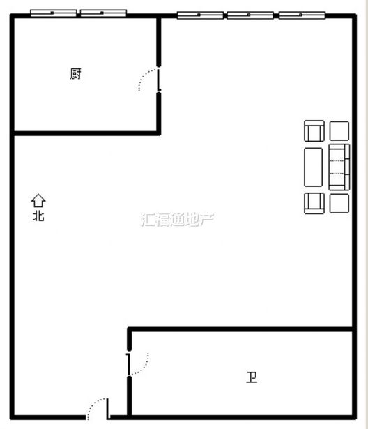 惠友旺角1室1厅1卫户型图