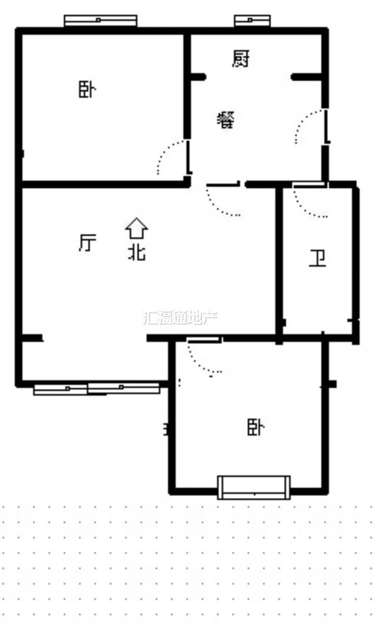 水岸花城2室1厅1卫户型图