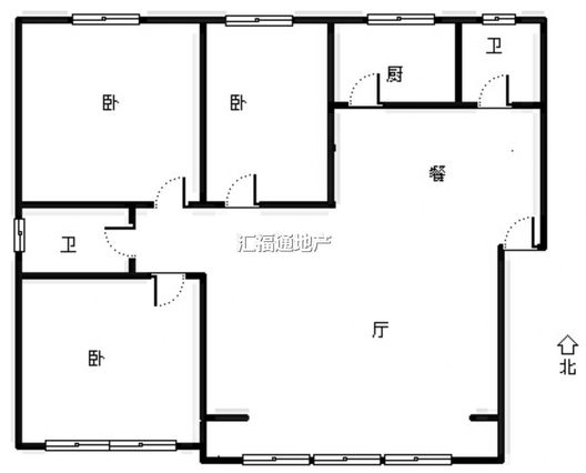 方正园3室2厅2卫户型图