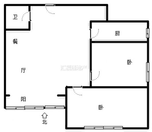 金阳瑞景2室1厅1卫户型图