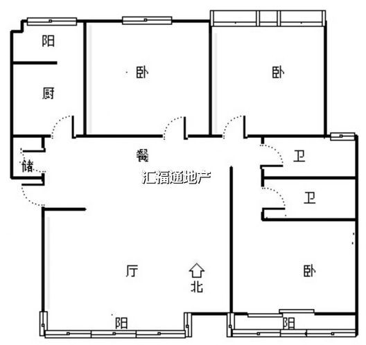 矿山局家属楼南院3室2厅1卫户型图