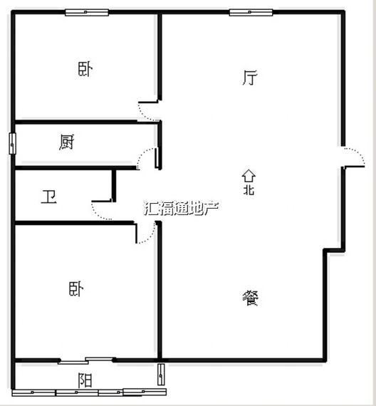 云景城2室2厅1卫户型图