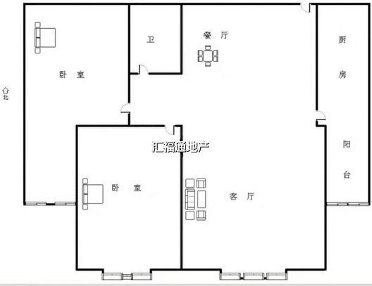 紫竹园一期（未来城）2室1厅1卫户型图