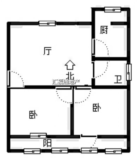 物资局小区2室1厅1卫户型图