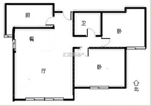 鸿坤理想湾2室2厅2卫户型图