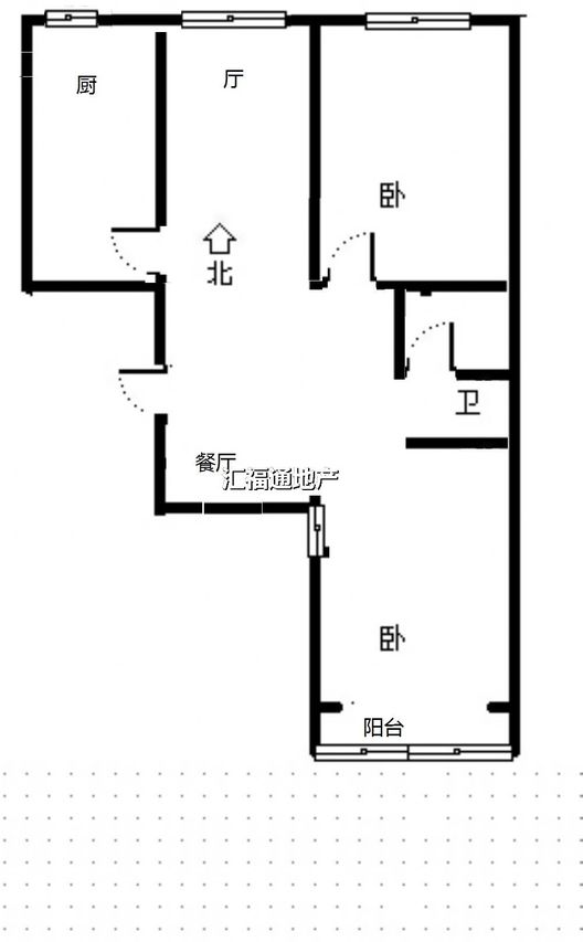 金隅地质嘉园2室2厅1卫户型图