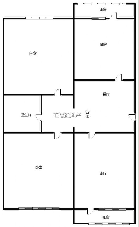 人大家属楼2室2厅1卫户型图