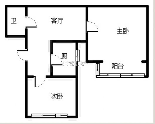 公园壹号2室1厅1卫户型图