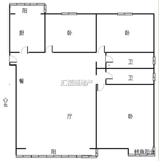 紫竹园一期（未来城）3室2厅2卫户型图