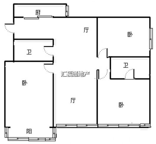 公园壹号3室1厅2卫户型图