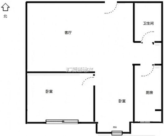 汇元尚品2室1厅1卫户型图