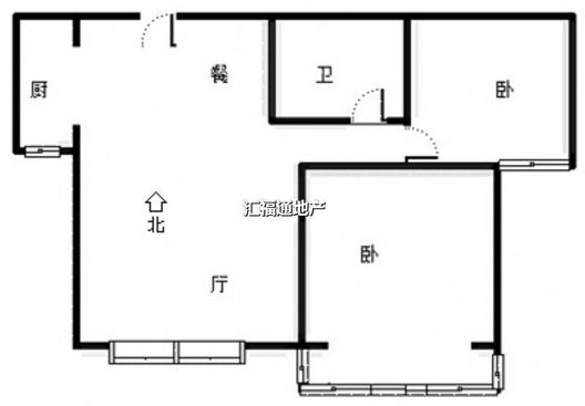 名流美域2室2厅1卫户型图