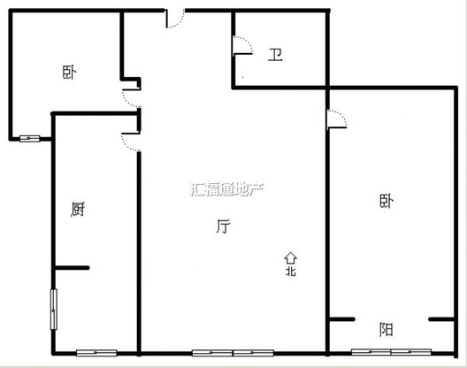 金竹花园2室2厅1卫户型图