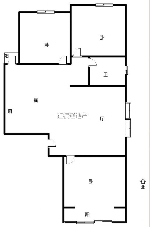 润卓天伦湾3室2厅1卫户型图