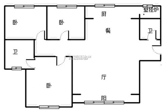 金品时代3室2厅2卫户型图