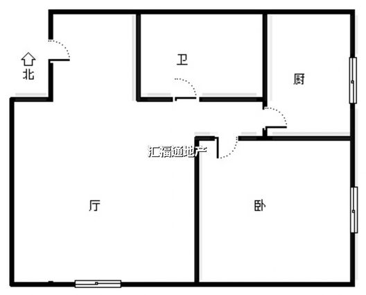 水岸花城1室1厅1卫户型图