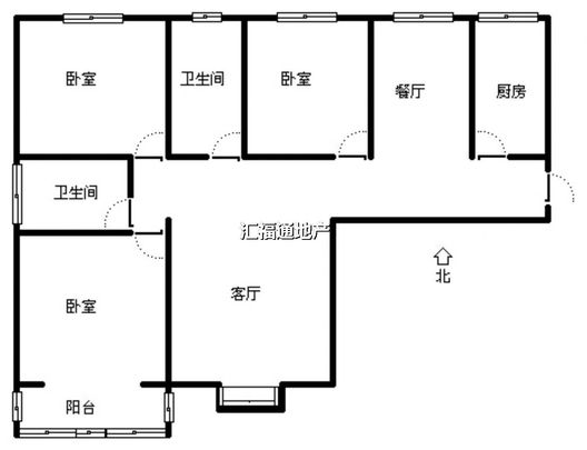 水岸花城3室2厅2卫户型图