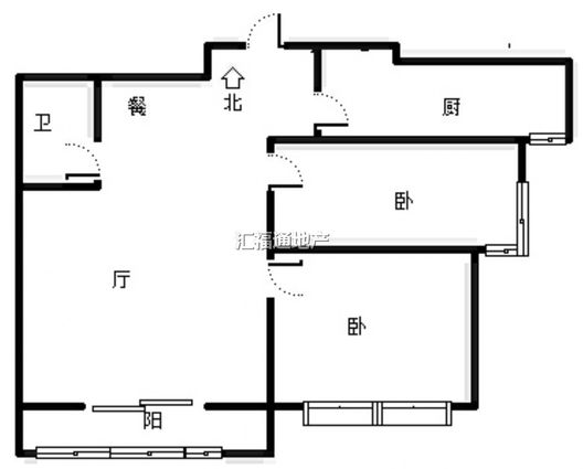 云景城2室2厅1卫户型图