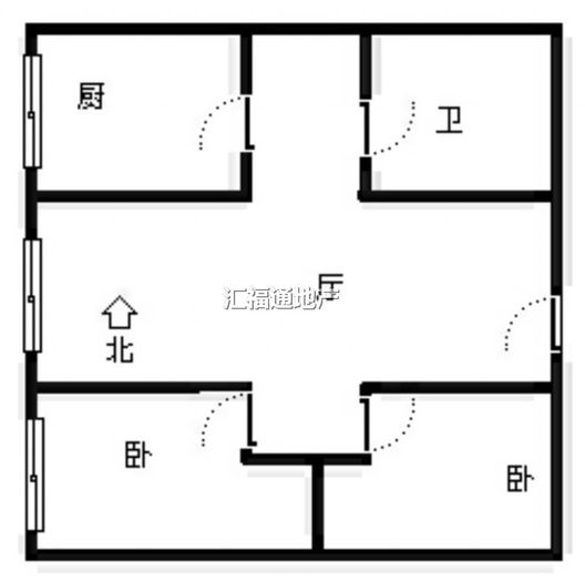 汇元四季橙2室1厅1卫户型图