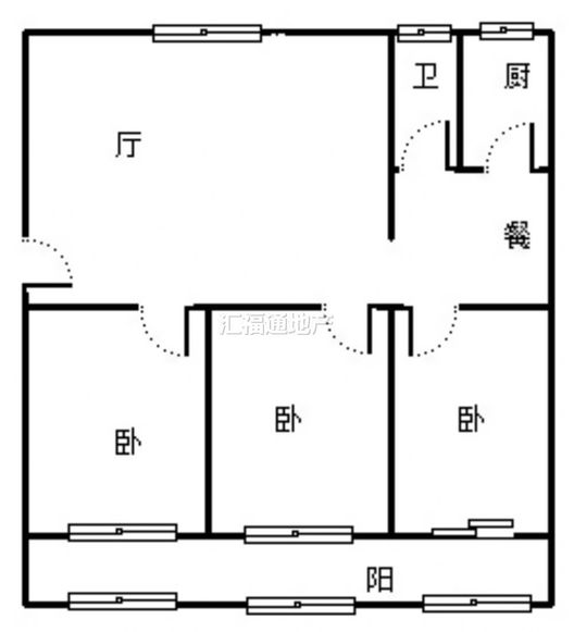 物资局小区3室2厅1卫户型图