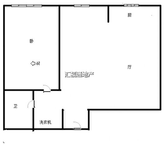 水岸花城1室1厅1卫户型图