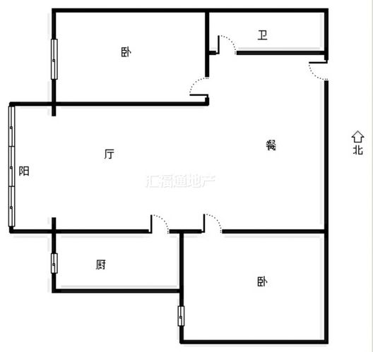 善水永利花园2室1厅1卫户型图