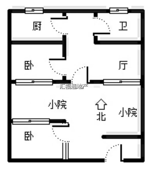 百货公司家属院2室1厅1卫户型图