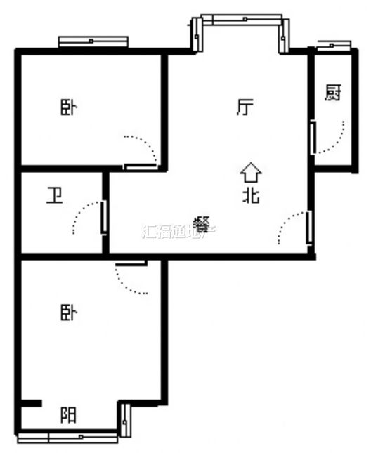 水岸花城2室1厅1卫户型图