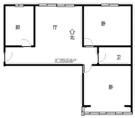 水岸花城2室1厅1卫户型图