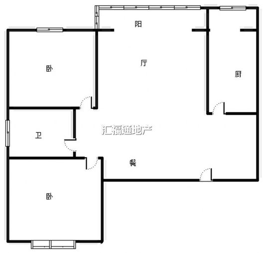 东林家园2室2厅1卫户型图