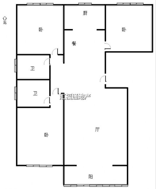 天龙小区（二期）3室2厅2卫户型图