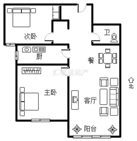 K2狮子城2室2厅1卫户型图