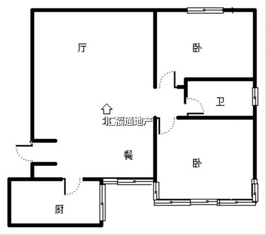 鼓楼商贸城2室2厅1卫户型图