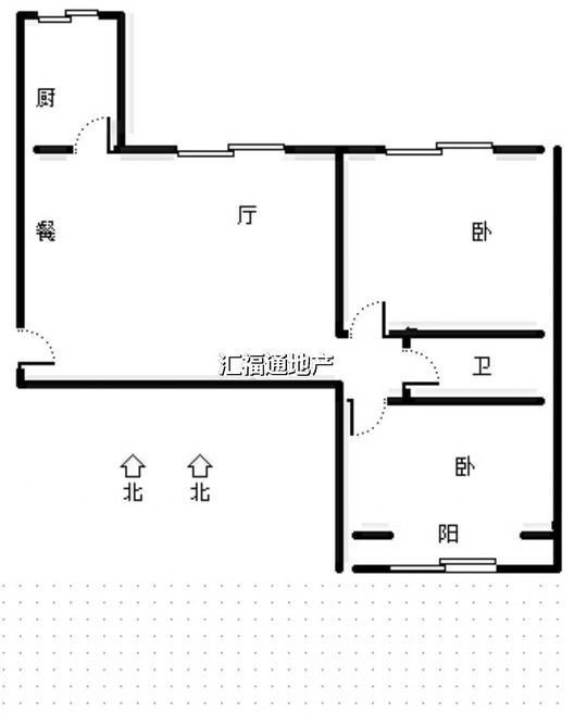 水榭春天2室1厅1卫户型图