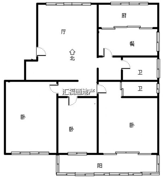 军怡家园3室2厅2卫户型图