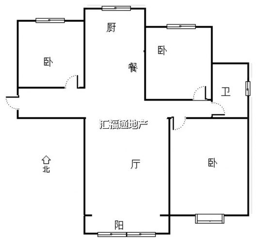 香邑溪谷一期3室2厅1卫户型图