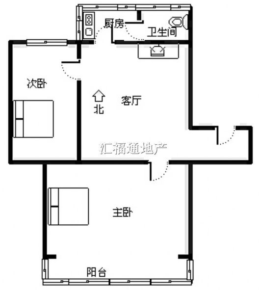 永济秀园2室1厅1卫户型图
