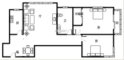 宏远宜居园2室2厅1卫户型图