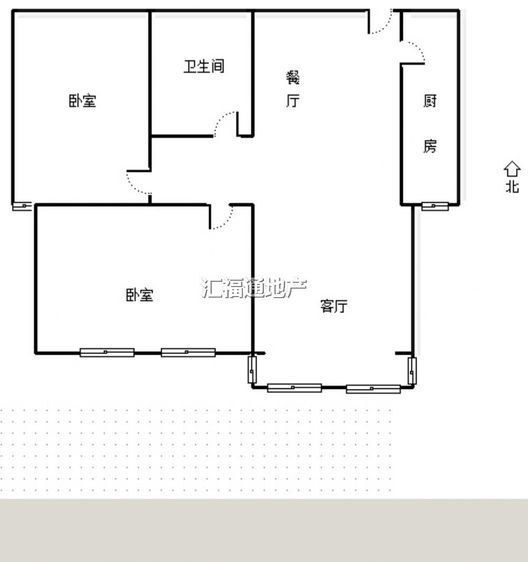 北京理想城2室1厅1卫户型图