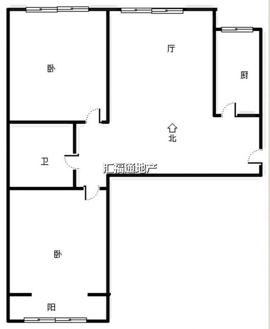 水岸花城2室1厅1卫户型图