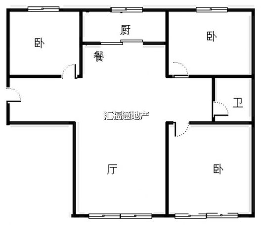 K2狮子城3室2厅1卫户型图