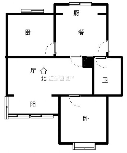 水岸花城2室1厅1卫户型图