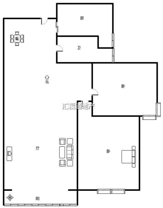 联合七号院2室2厅1卫户型图